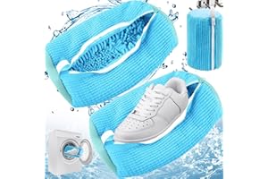 Begpoee 2 Piezas Saco Lavadora para Zapatos, Zapatos para Lavadora, Bolsa de Lavandería con Cremallera para Zapatos, Para Calzado Deportivo, Calzado Casual y Calzado de Tela(Azul)