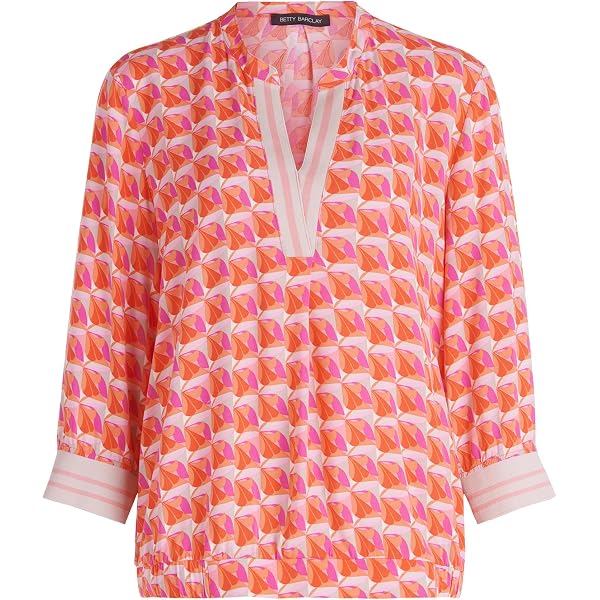 Betty Barclay Damen Bluse – Schlupfbluse Mit Stehkragen & 3/4-Ärmeln, Ausstellungs-Schnitt