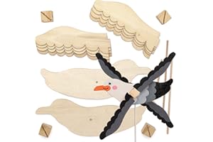 Baker Ross AT839 Moulins à Vent Mouettes en Bois - Loisirs créatifs à thème pour Enfants (Paquet de 30)