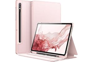 JETech Etui dla Samsung Galaxy Tab S8 2022/S7 2020 11 Cala z S Pen Uchwytem, Slim Folio Stojak Ochronny Tabletu Case, Wiele Kąta Widzenia Oglądanie (Pinkgold)