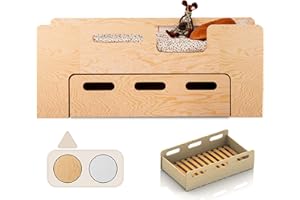 smartwood Pipi P Cama Infantil 100x200 con somier y cajón con función para Dormir - para niños y niñas - Cama Montessori con cajon y somier 200x100 cm - Madera Natural