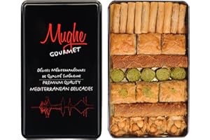 Mughe Gourmet - Caja de Regalo Elegante de Lujo con surtido de Baklava Turca - 600g - Pistacho, Anacardo - Regalos de Postres Baklawa en Tamaño Bocado - Perfecto para el Día del Padre y más