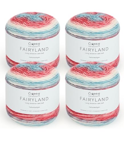 Fil Ombré 4 Brins - 1000 M / 267 G - Mélange Coton/Polyacrylique - Pour Tricot Et Crochet - Couleurs Dégradées