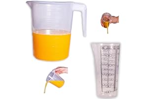Bony Elite QUALITY PRODUCTS & THE BEST RATE Jarra medidora plastico Grande 1200ml+Vaso medidor 500ml para Cocina liquidos Apta para microondas batidora