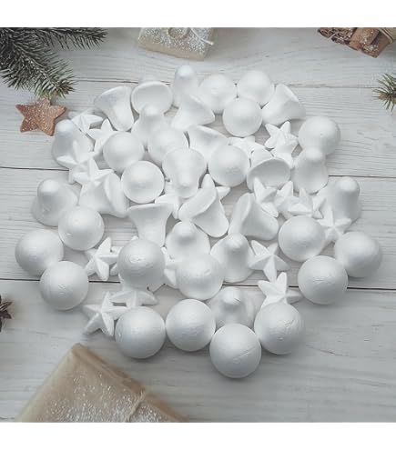 TOYANDONA 10 Pièces Demi-Boules De Polystyrène Artisanat De Noël Boules