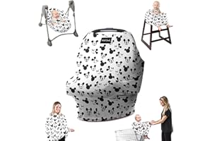 Milk Snob Original Disney 5-in-1 Bezug – Multifunktionale Babytrage mit Stilltop-Funktion | Stilltuch für unterwegs, Kinderwagen Sonnenschutz, Bezug für Babyschale, etc. (Mickey Mouse)
