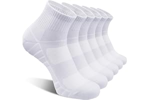 coskefy Sports Quarter Ankle Socks, Cushioned Anti-Blister Cotton Trainer Running Athletic Socks for Men Women 6 Pairs