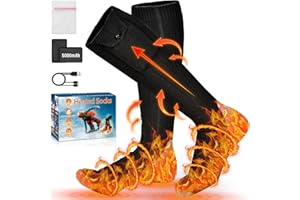 HONGNIX Calcetines Calefactables,5V/5000mAh Recargables Calcetines Electricos Calefactables con 4 Temperaturas,Bateria Calcetines Calefactables Hombres Mujer 36-46,para Esquí,Exterior,Senderismo