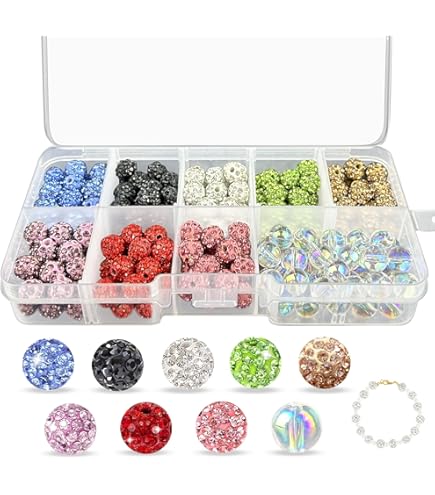 PATIKIL 10 mm ronde kristallen kralen, 100 stuks glazen