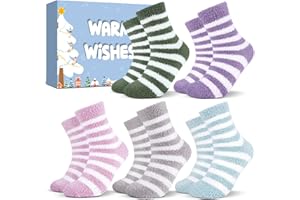 URECOVER Christmas Gifts for Women Fluffy Socks: Fluffy Socks Womens 4-7 Bed Socks for Women Cosy Socks Fuzzy, Xmas Gifts for Women Ladies Gifts for Christmas Teenage Girls Gifts for Her Stocking Fillers Women