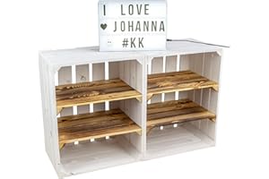 Kistenkolli Altes Land Johanna - Set di 2 cassette per frutta, piccolo scaffale con 3 scomparti