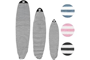 PAMGEA Surf Squared Surfboard Sock Cover - Lightweight Stretch Protective Board Bag - Choose Sizes 5'8 6'0 6'4 6'8 6'10 7'6 8'2 9'0 9'6 10'6 - Shortboard, Longboard, Hybrid, Standup Paddleboard SUP