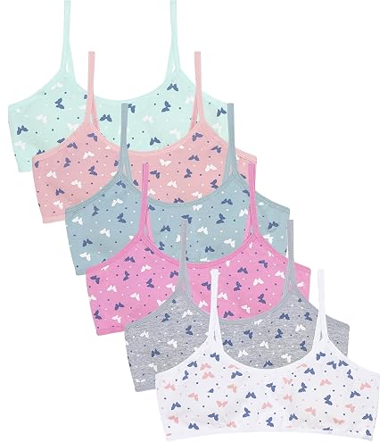 Sunvivid Reggiseni per Ragazze Adolescenti in Cotone Traspirante Senza Cuciture Sportivo Intimo Top per Bambine 12-18 Anni Donna e Bambini Coppa AB- Pacco a 3