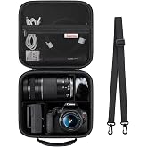 Supmay Travel Case for Canon EOS 2000D/R50/80D/250D Camera, Black | for Canon Mark IV/EOS R100/R7/1300D/R50V/90D/R10, Fits Le