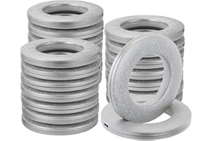 Kinsinder Pack of 32 Curtain Eyelet Rings, Curtains Eyelet Rings Curtain Rings Fabric Eyelets Inner Diameter 40 mm DIY Rings for Window Curtain Shower Curtain Door Curtain (Matte Silver)