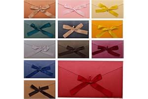 YHSKJCD 24 Pcs Colourful Envelopes, Vintage Kraft Envelopes with Ribbons for Gift Card Wedding Birthday Party Thanksgiving Festivals