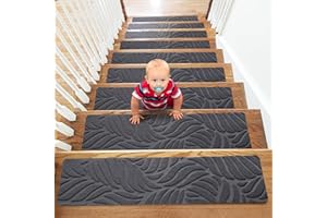 YISUN Antypoślizgowe maty na schody, samoprzylepne, prostokątne, do użytku na zewnątrz, dla dzieci starszych i psów, 20 x 65 cm (szare)