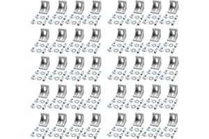 Justech 40x Eckwinkel Befestigungsmaterial für 4040 4080 Nut 8 Aluminium Extrusion Eckverbinder Aluprofil Winkel Stangenprofil Strebenprofil Nutprofil Wandhalter Montagematerial für DIY-Projekt usw