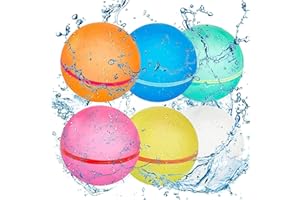 BOPICOKOK Palloncini Acqua Riutilizzabili, gavettoni riutilizzabili, a riempimento rapido e autosigillanti, giochi all'aperto, giocattoli per piscina estiva, giochi acqua per bambini e adulti (6 pezzi)