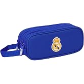 Real Madrid - Triple Zip Pencil Case, Children, Ideal for Children from 5 to 14 Years, Comfortable and Versatile, Quality and