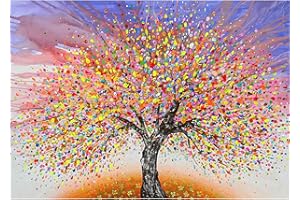 MXJSUA Arbre Arc-en-ciel Coloré Peinture Diamant Adulte, Diamond Painting 5D Complet, Diamant Kits, Diamant Strass Point de Croix Cristal Painting pour Murale Décoration 30x40cm
