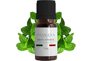 Oxxigena - Olio Essenziale di Menta Piperita - 10 ml - Made in Italy - Puro al 100%, Naturale, Vegano, senza OGM - Ideale per Aromaterapia, Miscele da Massaggio