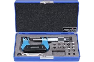 ACCUSIZE INDUSTRIAL TOOLS Accusize - 0-1'' x 0.0001'' Screw Thread Micrometer with 5 Anvil in Fitted Box, #S916-C750