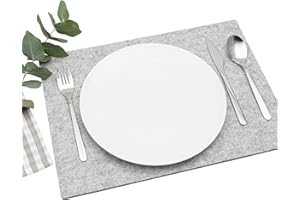 FILU Platzsets aus Filz 4er-Pack Hellgrau eckig (Farbe und Form wählbar) 30 x 41 cm – Tischset für drinnen und draußen Deko für Esstisch im Wohnzimmer, Gartentisch/Balkontisch