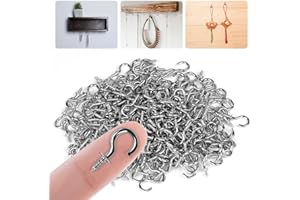 VSSHE Haczyki śrubowe, 250 sztuk haczyki sufitowe, metalowe haczyki ścienne, Haczykis zabezpieczające do użytku wewnątrz i na zewnątrz do zawieszania roślin, kubków, świateł（srebrny）