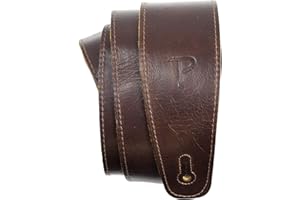 P PERRI'S LEATHERS LTD. Perri's Leathers Ltd. - The Africa Collection - Sangle de Guitare - Longueur Ajustable - Daim et Cuir - Chocolat - Fabriquée au Canada (AFR25-6875)