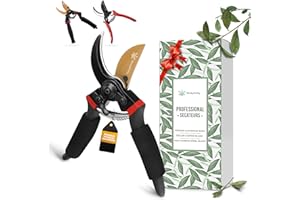 NickyPicky Secateurs Heavy Duty- Precise Pruning Power with Bypass Titanium, Pruning Shears - Ergonomic Soft Handle, Easy Lock, & High Carbon Steel - Pruners for Gardening - Garden Shears - Black
