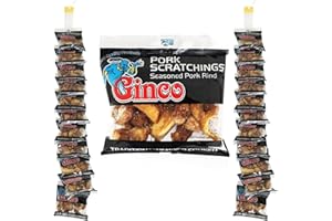Ginco Pork Scratchings Bulk, 24 X 40g Packs of Original Pork Crackling, 100% Pork Rinds, Hand Cooked Pork Scratchings UK, High Protein Pub Snacks