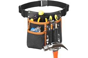 quipuda Ceinture Porte Outil Bricolage, Ceinture de Travail Homme Chantier,Sacoche Porte Outils pour Électriciens,Préposés à L'entretien,Constructeurs,Encadreurs