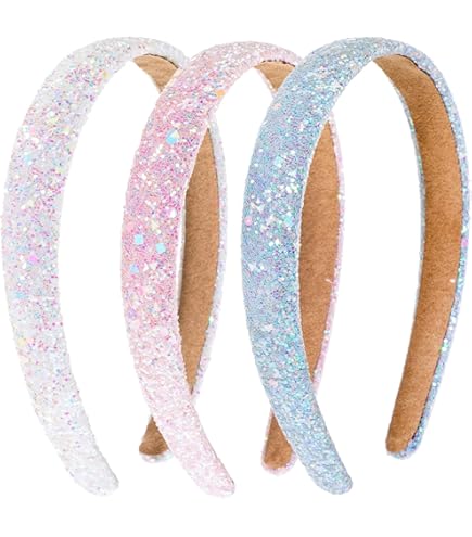 LEMONSTONE Glitterhaarband voor dames, glitter, haarband voor meisjes, haarband voor kinderen, meisjes, pailletten, schattig dagelijks accessoire voor meisjes en dames, hemelsblauw