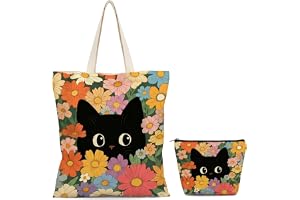 Väska med kattmotiv, 2 stycken tygpåsar tryckta 39 x 34 cm och 21 x 15 cm