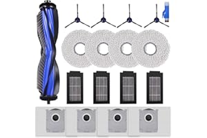 SPOFAN T50 Kit Accessori Ricambi per ECOVACS DEEBOT T50 Omni/T50 Pro Omni, T50 Omni/T50 PRO OMNI Gen2 Robot Aspirapolvere, 1 Spazzola Principale, 4 Filtri, 4 Spazzole Laterali, 4 Panni Mop, 4 Sacchetti