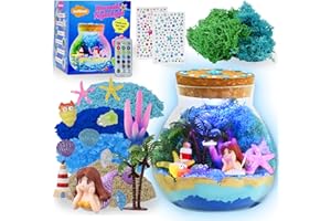 Joellfuner Regali Sirene per Ragazze, DIY Luce Notturna Creativa Sirene per Bambini, Kit di Artigianato Sirene Luminoso Giocattoli Regalo di Compleanno per Bambina di 5-12 Anni