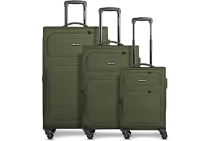 SMARTBOX Weichgepäck Koffer-Set 3-teilig für Damen & Herren | leichte & stabile Reise-Trolleys, hochwertiges Softcase, 4 Rollen & Zahlenschloss |erweiterbar mit Dehnfalten (Edition 04)