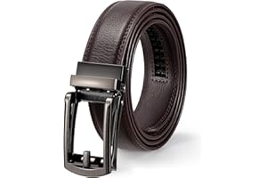 WERFORU Męski pasek skórzany, automatyczny, męski, bez otworów, do garnituru i spędzania wolnego czasu, szerokość 33 mm
