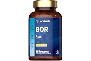 ‎HORBÄACH Boron 5mg Reines Bor je Tablette | 1 Jahr Vorrat - 365 Vegane Tabletten | aus Natrium Borat | Hochdosiert | Ohne unerwünschte Zusätze | Boron Supplement | von Horbaach