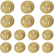 DHER Bottoni in Metallo per Blazer e Abiti - 20 Pezzi, 18 mm/23 mm, Oro
