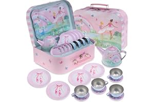 Jewelkeeper - Juego de té y Estuche para niños de 15 Piezas - Diseño de Bailarina
