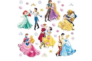 AG Design Disney Prinzessinnen Kinderzimmer Wand Sticker, PVC-Folie (Phtalate-Free), Mehrfarbig, 30 x 30 cm