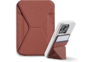 MOFT MagSafe Wallet Stand for iPhone 16/15/14/13/12 Series, Compatible with MagSafe, MOVAS Vegan Leather Magnetic Mobile Phone Stand with 3 Viewing Angles, 2 Card Holders (Sienna Brown)
