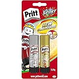 Pritt Colla stick oro e argento, colla sicura e adatta ai bambini, per lavori di arte e artigianato, colla forte per la scuol