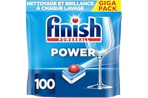 Finish Pack de 100 Lave Vaisselles Tablettes Multifonctions Tout en 1 Power Ball