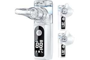 YOZISS Aerosol Portatile Silenzioso, Macchina Aerosol Adulti Bambini con 2 Maschere e Boccaglio, Aerosol Bambini Portatile per Viaggi e Uso Domestico