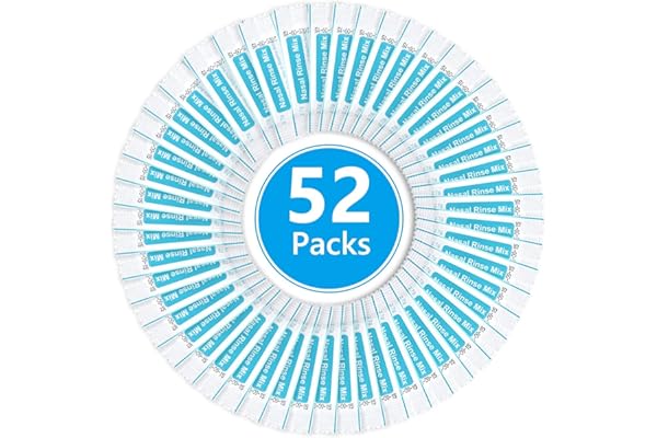 URAQT Sal Lavado Nasal, 52 Pack Suero Fisiologico para Alivio Congestión Nasal y Limpieza Nasal, Limpiador Nasal Niños y Adulto para Enjuague Nasal, Lavado Nariz, Alivio Conductos Nasal
