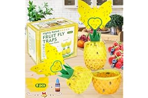 HAPPY WATCH Fliegenfalle X2, Fruchtfliegenfalle Innenbereich, Wiederverwendbare Obstfliegenfalle, Fliegenfalle für Fruchtfliegen mit Gelbsticker, Fruchtfliegenfalle für Küche- 2Pcs