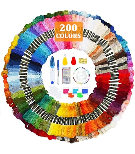 Hilo De Bordar De 200 Colores - Madejas De Algodón Y Poliéster Para Pulseras De La Amistad, Punto De Cruz, Manualidades (cada Hilo 8 Metros)